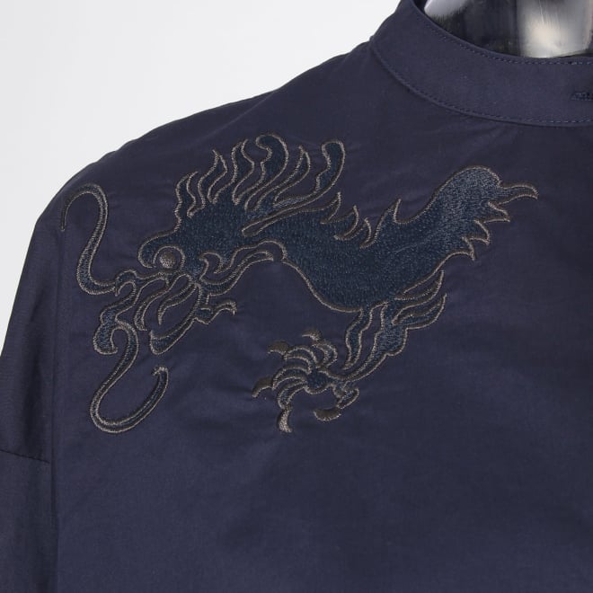 【COMING SOON】WL コーマコットンオーバーギャザー ブラウス 詳細画像 ネイビー 2