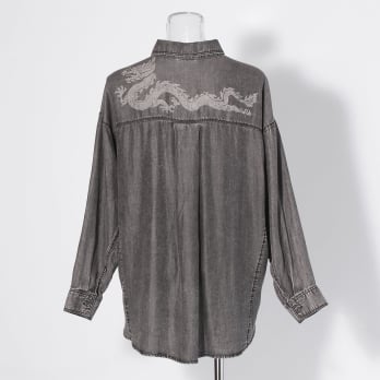 【COMING SOON】WLC パウダーシルクデニムラウンド ブラウス 詳細画像