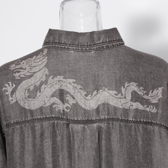 WLC パウダーシルクデニムラウンド ブラウス 詳細画像