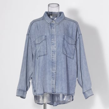 【COMING SOON】WLC パウダーシルクデニムラウンド ブラウス 詳細画像
