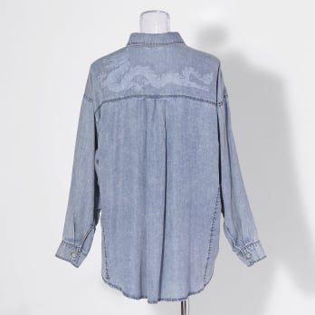 【COMING SOON】WLC パウダーシルクデニムラウンド ブラウス 詳細画像