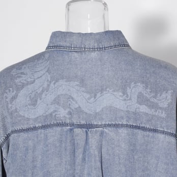 【COMING SOON】WLC パウダーシルクデニムラウンド ブラウス 詳細画像