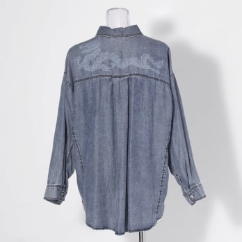 【COMING SOON】WLC パウダーシルクデニムラウンド ブラウス 詳細画像