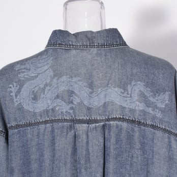 【COMING SOON】WLC パウダーシルクデニムラウンド ブラウス 詳細画像