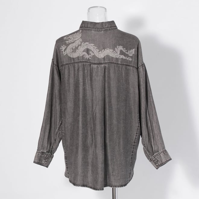 【COMING SOON】WLC パウダーシルクデニムラウンド ブラウス 詳細画像 ブラック 2