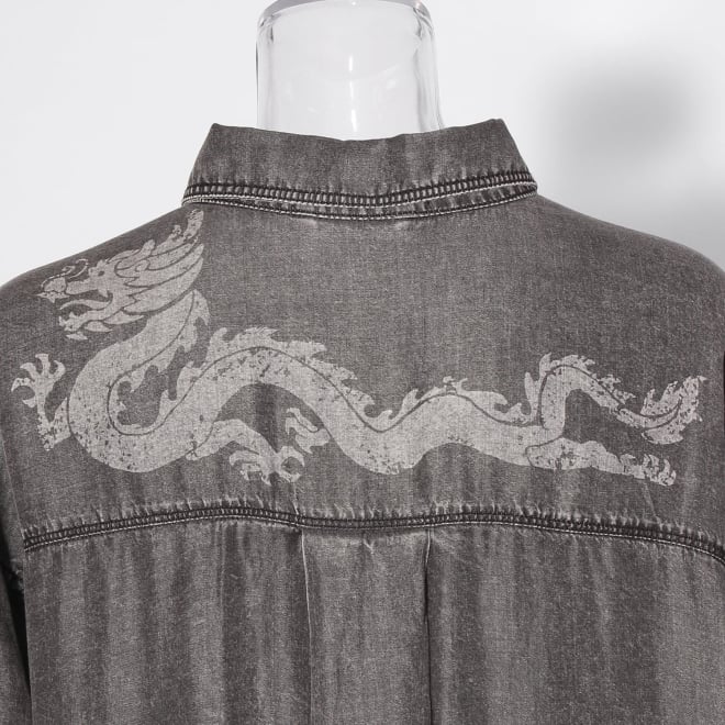 【COMING SOON】WLC パウダーシルクデニムラウンド ブラウス 詳細画像 ブラック 3