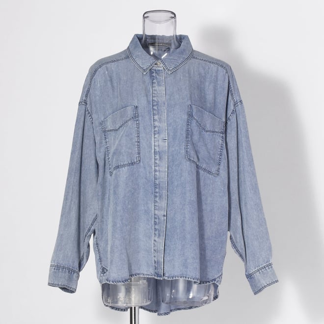 【COMING SOON】WLC パウダーシルクデニムラウンド ブラウス