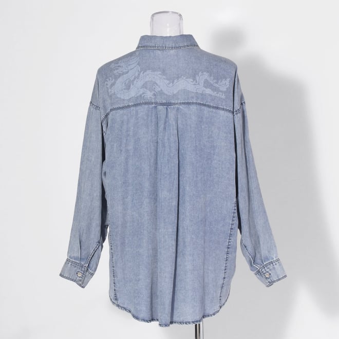 【COMING SOON】WLC パウダーシルクデニムラウンド ブラウス 詳細画像 ライトブルー 3