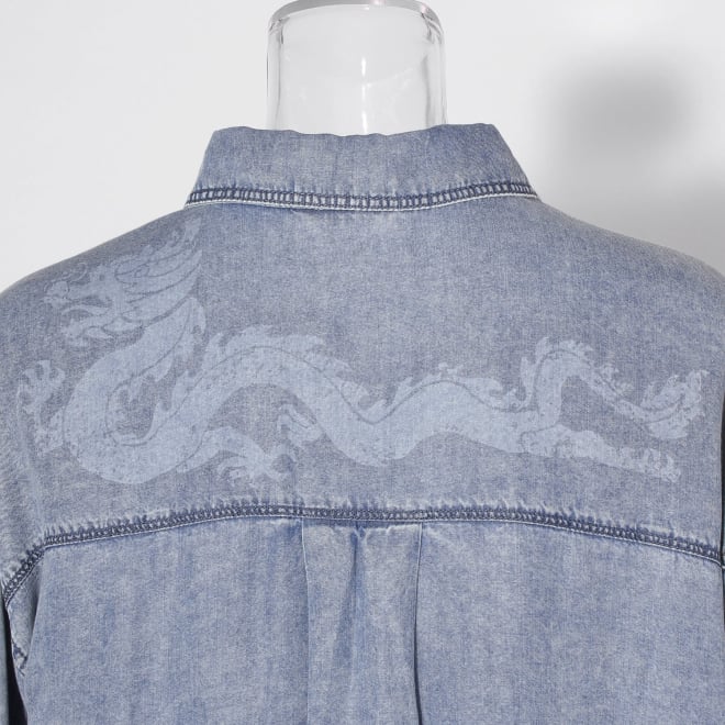 【COMING SOON】WLC パウダーシルクデニムラウンド ブラウス 詳細画像 ライトブルー 5