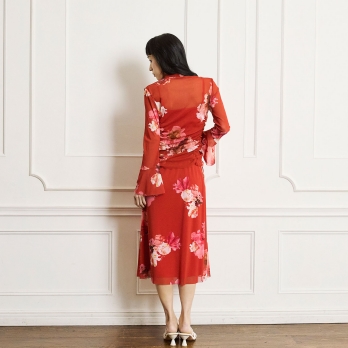 【COMING SOON】Flower flamingo print スカート 詳細画像