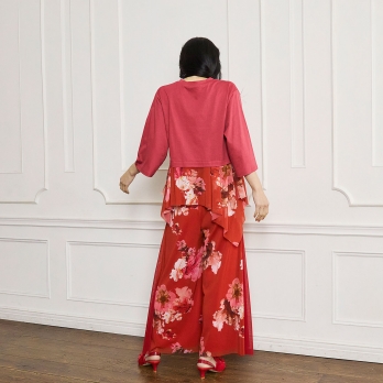 【COMING SOON】Flower flamingo print パンツ 詳細画像