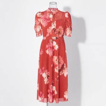 【COMING SOON】Flower flamingo print ドレス