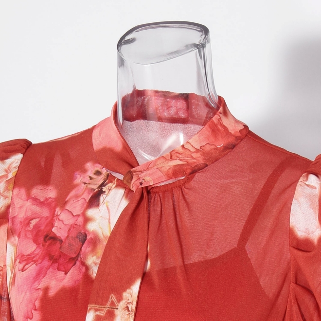 【COMING SOON】Flower flamingo print ドレス 詳細画像 赤系マルチ 5