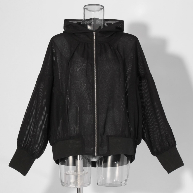 【COMING SOON】WL カラミメッシュパーカーブルゾン 詳細画像 ブラック 1