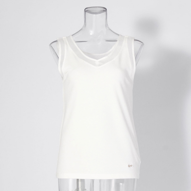 【COMING SOON】WLC ラッセル編シアー切替２wayタンクトップ 詳細画像 ホワイト 1