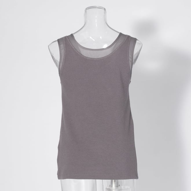 【COMING SOON】WLC ラッセル編シアー切替２wayタンクトップ 詳細画像 グレー 3
