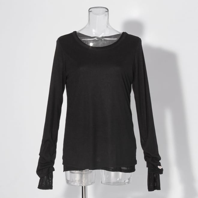 【COMING SOON】WLC シアーフライス&times;チュールレイヤード プルオーバー 詳細画像 ブラック 1