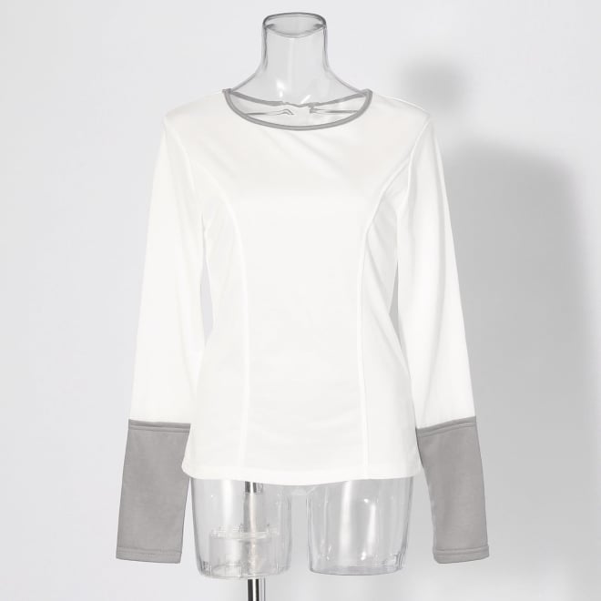 【COMING SOON】Bicolor sheer french terry プルオーバー 詳細画像 ホワイト 1