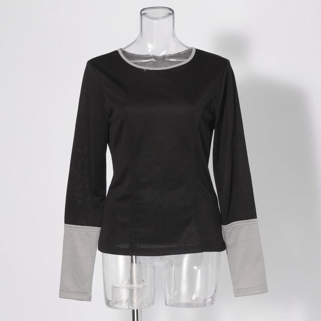 【COMING SOON】Bicolor sheer french terry プルオーバー 詳細画像 ブラック 1