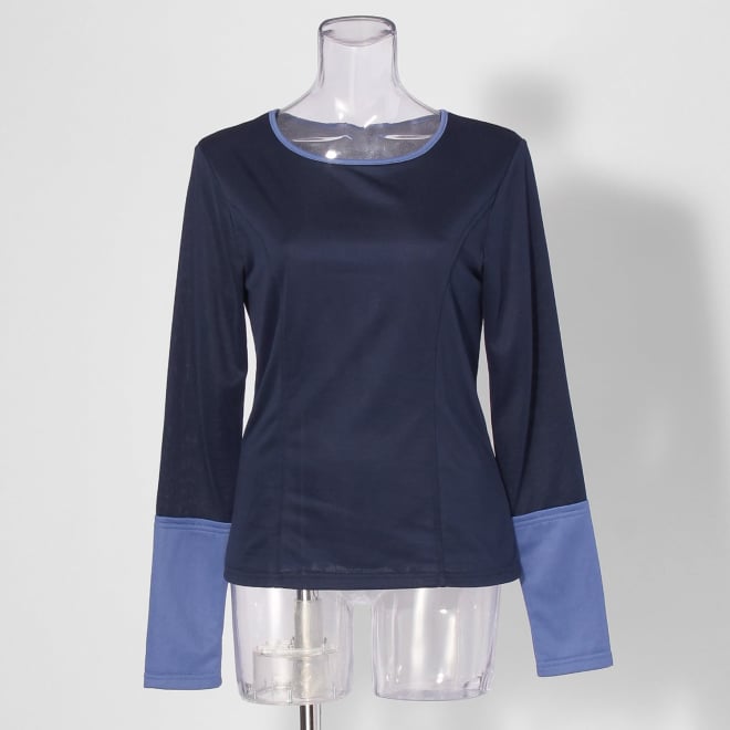 【COMING SOON】Bicolor sheer french terry プルオーバー 詳細画像 ネイビー 1