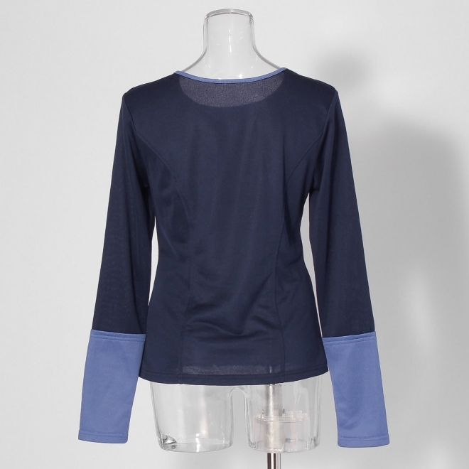 【COMING SOON】Bicolor sheer french terry プルオーバー 詳細画像 ネイビー 3