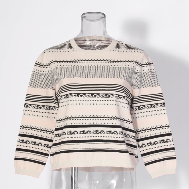 【COMING SOON】Border dragon sweater ニット 詳細画像 黒系マルチ 1
