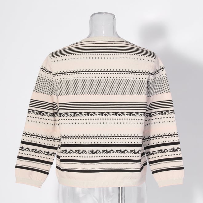 【COMING SOON】Border dragon sweater ニット 詳細画像 黒系マルチ 3