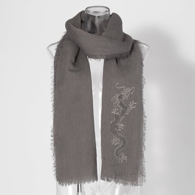 【COMING SOON】Stole with embroidery 詳細画像 ライトグレー 1