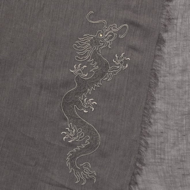 【COMING SOON】Stole with embroidery 詳細画像 ライトグレー 2