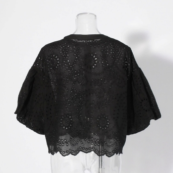 【COMING SOON】WL カットワーク刺繍バンドカラー ブラウス 詳細画像