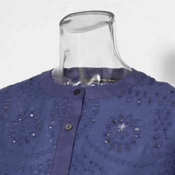 【COMING SOON】WL カットワーク刺繍バンドカラー ブラウス 詳細画像