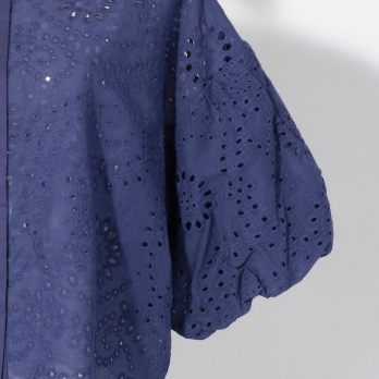 【COMING SOON】WL カットワーク刺繍バンドカラー ブラウス 詳細画像