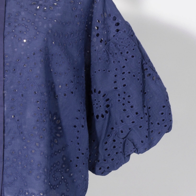 【COMING SOON】WL カットワーク刺繍バンドカラー ブラウス 詳細画像 ライトブルー 5