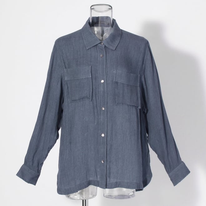 【COMING SOON】WLC シアーデニムステンヘム ブラウス 詳細画像 ネイビー 1