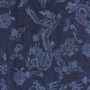 【COMING SOON】Dragon discharge dyed denim print ブラウス 詳細画像