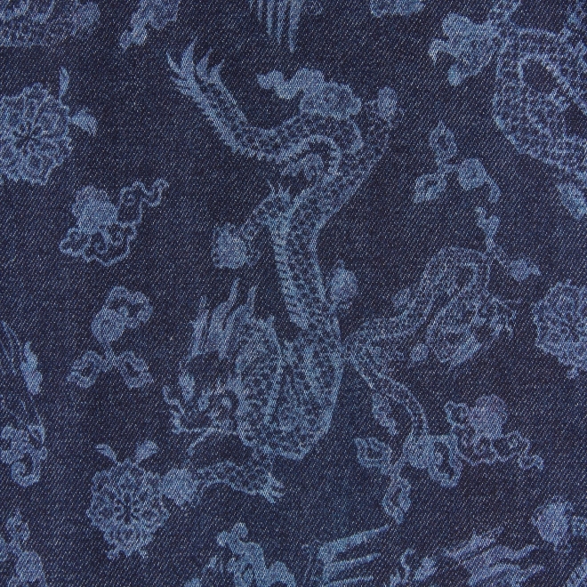 【COMING SOON】Dragon discharge dyed denim print ブラウス 詳細画像 ネイビー 11