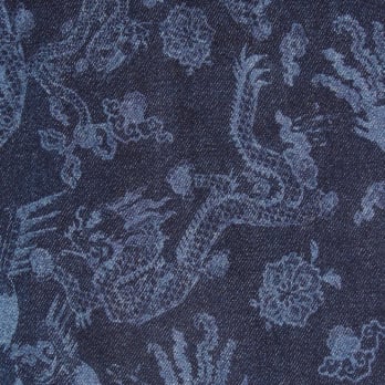 【COMING SOON】Dragon discharge dyed denim print ブラウス 詳細画像