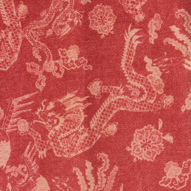 【COMING SOON】Dragon discharge dyed denim print ブラウス 詳細画像 赤系マルチ 4