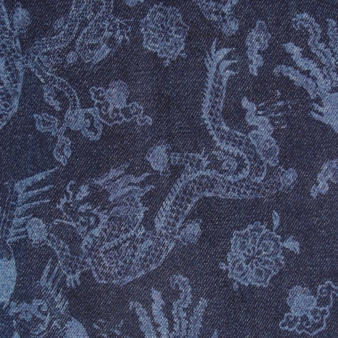 【COMING SOON】Dragon discharge dyed denim print ブラウス 詳細画像 ネイビー 10