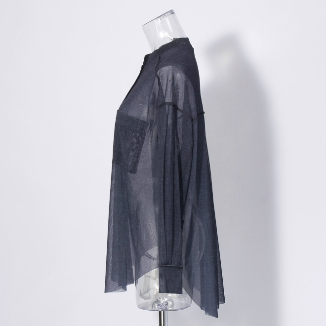 【COMING SOON】Sheer denim ブラウス 詳細画像 ネイビー(76) 2