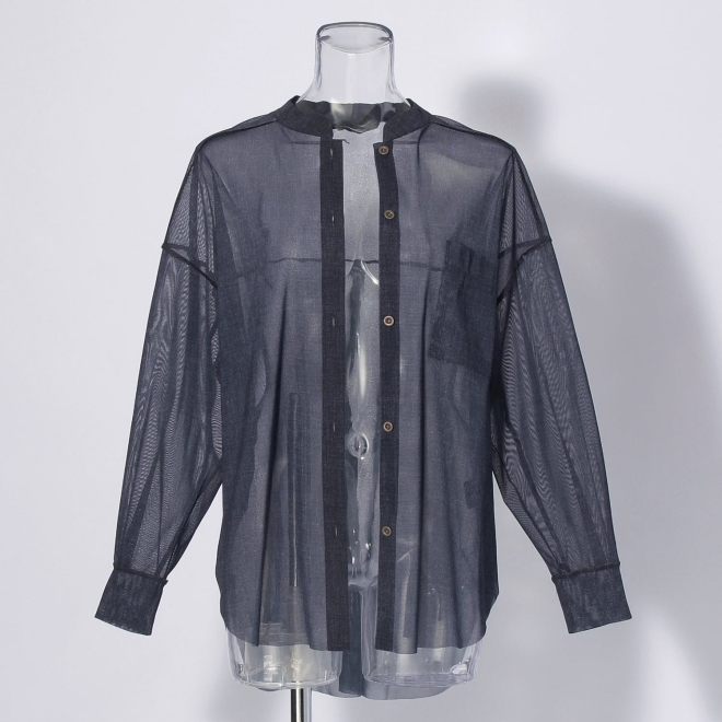 【COMING SOON】Sheer denim ブラウス 詳細画像 ネイビー(76) 4