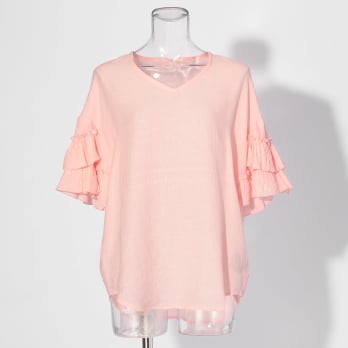 【COMING SOON】Striped crepe ブラウス