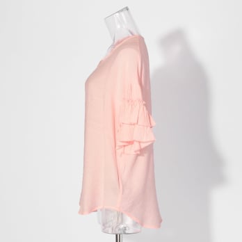 【COMING SOON】Striped crepe ブラウス 詳細画像