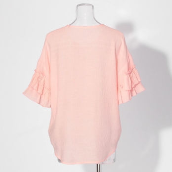 【COMING SOON】Striped crepe ブラウス 詳細画像