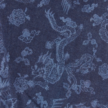 【COMING SOON】Dragon discharge dyed denim print スカート 詳細画像