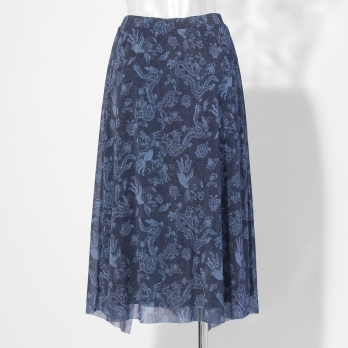 【COMING SOON】Dragon discharge dyed denim print スカート 詳細画像