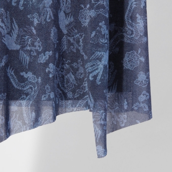 【COMING SOON】Dragon discharge dyed denim print スカート 詳細画像