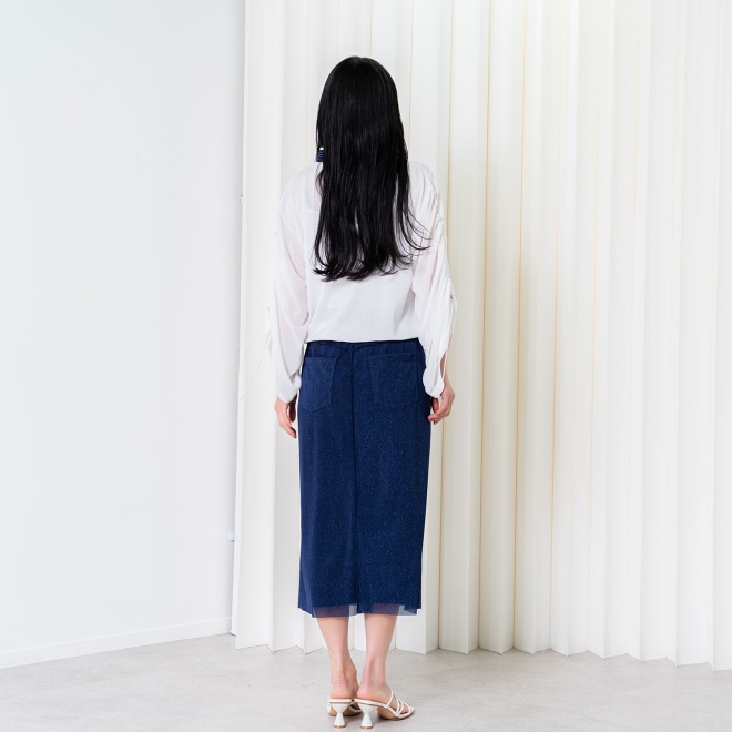 【COMING SOON】Sheer denim スカート 詳細画像 ネイビー(75) 3