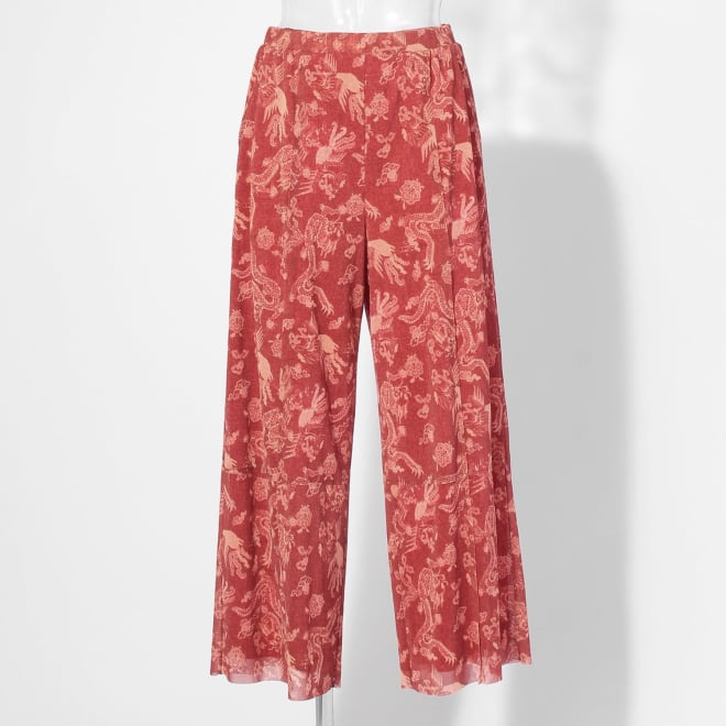 【COMING SOON】Dragon discharge dyed denim print パンツ 詳細画像 赤系マルチ 1