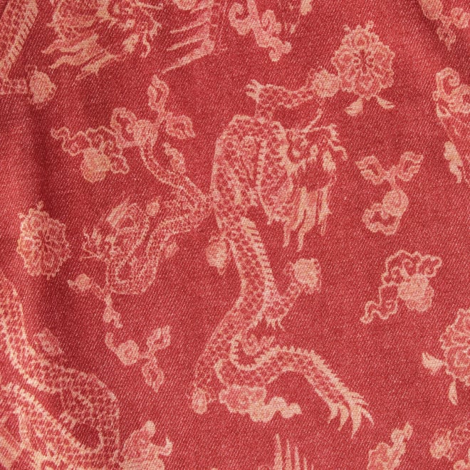 【COMING SOON】Dragon discharge dyed denim print パンツ 詳細画像 赤系マルチ 2